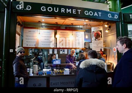 La chèvre en décrochage gourmet London Borough Market Banque D'Images