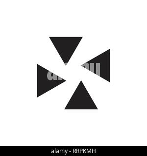 Triangle Carré logo géométrique simple rotation Illustration de Vecteur