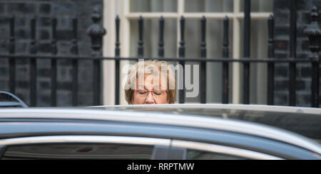 Downing Street, London, UK. 26 février 2019. Andrea Leadsom, chef de la communes à Downing Street pour la réunion hebdomadaire du cabinet. Credit : Malcolm Park/Alamy Live News. Banque D'Images