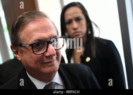 DF - Brasilia - 02/26/2019 - Le ministre de l'éducation, Ricardo Velez Rodriguez, ministre de l'éducation, le mardi 26 février, au cours d'une audience publique au Sénat à l'adresse de l'école sans parti et l'idéologie. Photo : Mateus Bonomi / AGIF Banque D'Images