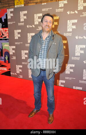 Glasgow, Royaume-Uni. Feb 26, 2019. Le comédien et écrivain, Ford Kiernan de TV tapez show, jeu encore, vu sur le tapis rouge à la Glasgow Film Theatre. Crédit : Colin Fisher/Alamy Live News Banque D'Images