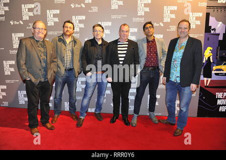 Glasgow, Royaume-Uni. Feb 26, 2019. (À DROITE) Ford Kiernan - acteur/auteur ; Michael Hines - Directeur ; Mark Cox - Acteur ; Gavin Mitchell - Acteur ; Sanjeev Kohli - Acteur ; Greg Hemphill - acteur/auteur vu sur le tapis rouge de la TV tapez show, jeu encore, vu sur le tapis rouge à la Glasgow Film Theatre. Crédit : Colin Fisher/Alamy Live News Banque D'Images