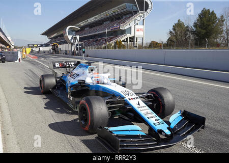 L'Espagne. Feb 26, 2019. George Russel (Williams FW42 voiture de course), vu en action au cours de l'hiver jours d'essais sur le circuit de Catalunya à Montmelo Crédit : Fernando Pidal SOPA/Images/ZUMA/Alamy Fil Live News Banque D'Images