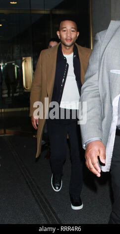 New York, USA. 26 févr. 2019. John Legend au Today Show pour parler de nouvelle saison de la voix à New York New York, USA. 26 févr. 2019. Credit:RW/Mediapunch MediaPunch Crédit : Inc/Alamy Live News Banque D'Images