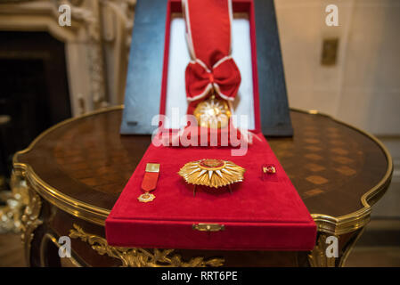 Buenos Aires, Argentine - 21 octobre 2015 : l'ordre de mai à la cérémonie d'ouverture d'une exposition dédiée à la 130e anniversaire de diplomati Banque D'Images