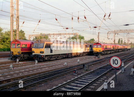 Locomotives de chemin de fer à voies latérales à Wembley, Londres Banque D'Images