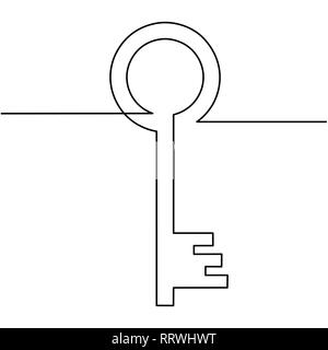 Un dessin de l'objet vectoriel isolés - ancienne clé Illustration de Vecteur