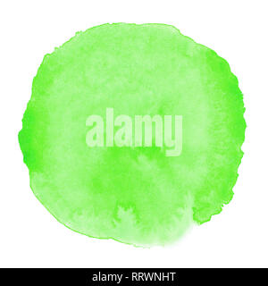 Contexte aquarelle vert pour les textures et fonds, spot rond cercle Banque D'Images