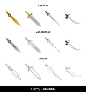 Poignée d'alimentation,,bataille, décorations,manipuler,scimitar,star,or,conquérant pirate,acier,cuivre,argent,le meurtre,ornement,militaires,pierre,soldat,fantaisie,chevalier,,warrior,guerre,jeu,armor,forte,lame,épée,couteau,dague arme,sabre,,cité médiévale,set,icône,,illustration,collection,isolé,design,graphisme,élément vecteur vecteurs,signer , Illustration de Vecteur