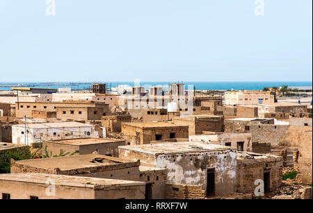 Al Jazirah Al Hamra Village patrimoine ruines dans les EAU Banque D'Images