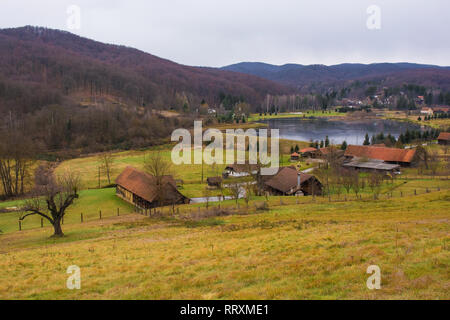 Le paysage d'hiver autour d'Podgaric dans le comté de Bjelovar-Bilogora Croatie centrale, Banque D'Images