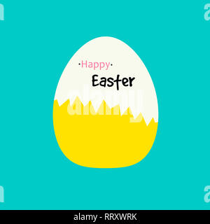 Et d'œufs en coquille jaune. Joyeuses Pâques. Carte de Pâques Banque D'Images