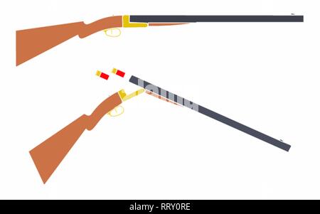 Fusil de chasse de calibre 12 simple. Sans contour. Illustration de Vecteur