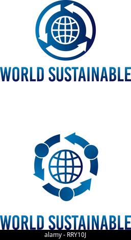 Illustration vecteur de logo avec globe et l'icône de flèche Illustration de Vecteur