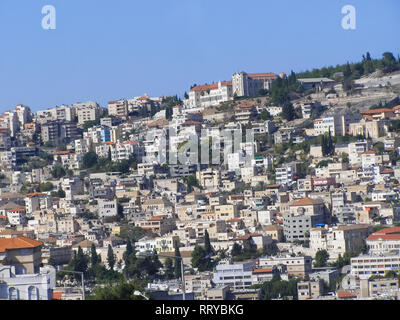 Nazareth, Israël - 23 mai 2013 : Curiosités de Nazareth, sommaire des bâtiments et sites de Nazareth. Banque D'Images