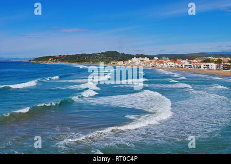 Altafulla plage près de Tarragone, Costa Dorada, Catalogne en Espagne Banque D'Images