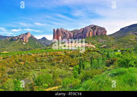 Mallos de Riglos en Aragon, Espagne Banque D'Images