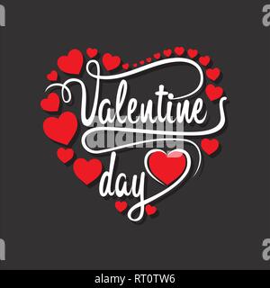 Happy valentines day greeting design, design lettrage Illustration de Vecteur