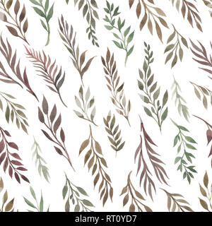 La nature organique à base d'Aquarelle illustration floral seamless pattern Banque D'Images