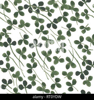 Trèfle de nature organique à base d'Aquarelle illustration floral seamless pattern Banque D'Images