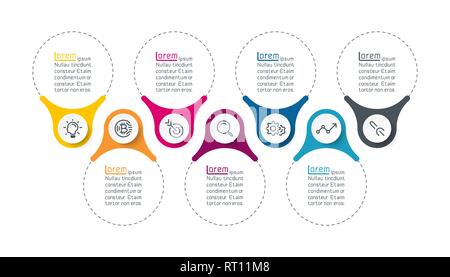 Sept infographies vertical bar. Illustration de Vecteur