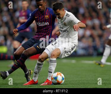 Madrid, Espagne. Feb 27, 2019. Match de football entre le Real Madrid et Barcelone 2018/2019 de la coupe du roi espagnol, qui a eu lieu au Santiago Bernabeu, à Madrid. (Photo : Jose L. Cuesta/261/Cordon presse). Crédit : Reguilon CORDON PRESS/Alamy Live News Banque D'Images