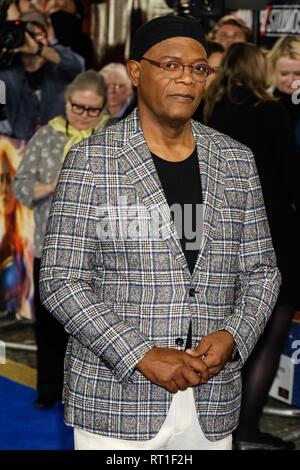 Londres, Royaume-Uni. Feb 27, 2019. Samuel L Jackson au Gala européen de Captain Marvel tenue à l'Curzon Mayfair, le Mercredi, Février 27, 2019 . Photo par Julie Edwards Crédit : Julie Edwards/Alamy Live News Banque D'Images