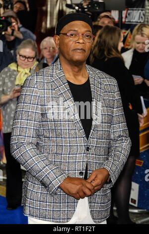 Londres, Royaume-Uni. Feb 27, 2019. Samuel L Jackson au Gala européen de Captain Marvel tenue à l'Curzon Mayfair, le Mercredi, Février 27, 2019 . Photo par Julie Edwards Crédit : Julie Edwards/Alamy Live News Banque D'Images