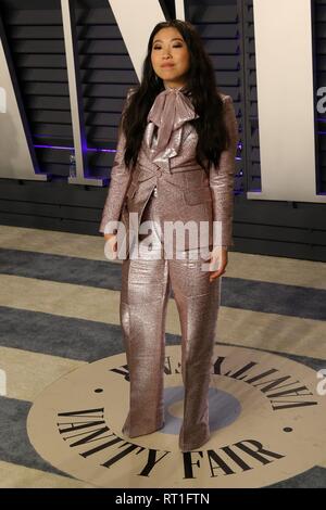 Los Angeles, CA. Feb 24, 2019. Awkwafina aux arrivées pour 2019 Vanity Fair Oscar Party, Wallis Annenberg Center for the Performing Arts, Los Angeles, CA, 24 février 2019. Credit : Priscilla Grant/Everett Collection/Alamy Live News Banque D'Images