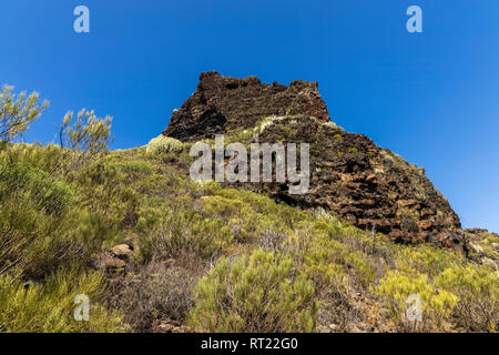 Les formations rocheuses et les falaises près de Tamaimo à Santiago del Teide, Tenerife, Canaries, Espagne Banque D'Images