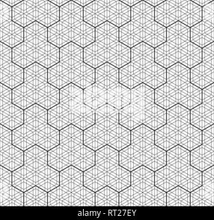 Motif géométrique uniforme japonais noir et blanc .silhouette aux lignes fines et moyennes.pour modèle de conception, du textile, du papier d'emballage en tissu,laser,cu Illustration de Vecteur