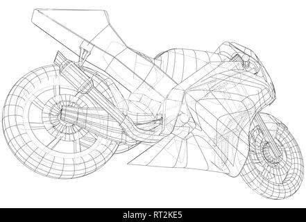 Technique moto sport de fil de fer. Format EPS10. Vecteur créé de 3d Illustration de Vecteur