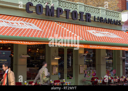 Comptoir libanais, un libanais et moyen-orientales restaurants sur Exhibition Road, South Kensington, Londres Banque D'Images