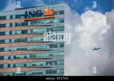 Amsterdam, Pays-Bas. Le 27 juin 2015. Logo de la Banque ING à l'entrée de la construction Banque D'Images