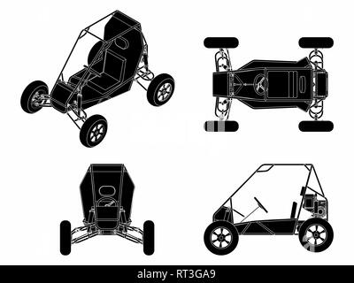 Remplissage noir véhicule Baja Illustration de Vecteur