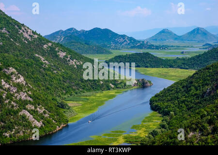 Le Monténégro, la rivière et le lac de Skadar Crnojevic vu de Pavlova Strana Lookout Banque D'Images