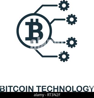 L'icône de la technologie Bitcoin. L'élément de conception créative technologie collection icônes fintech. La technologie Bitcoin parfait pixel pour l'icône web design, applications Illustration de Vecteur