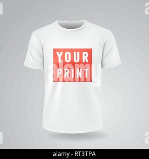 Blanc T-shirts à manches courtes des maquettes, place pour imprimer Illustration de Vecteur