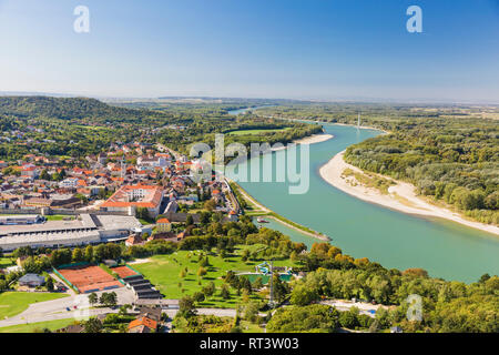 Hainburg vom Braunsberg, Donau, Niederösterreich Banque D'Images