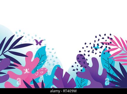 Floral créatif lumineux et colorés avec des textures de fond sur les plantes. Vector illustration. Illustration de Vecteur
