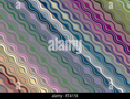 Bleu, vert, violet, blanc, marron et rose à motifs vagues fantasy background Banque D'Images