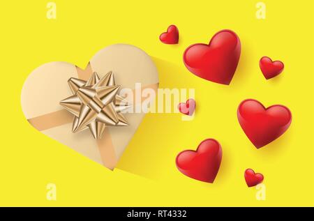 Fond d'écran festif décoré avec des coeurs et des cadeaux. Vector illustration Illustration de Vecteur