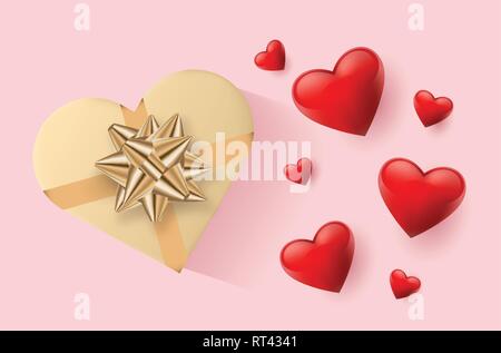 Fond d'écran festif décoré avec des coeurs et des cadeaux. Vector illustration Illustration de Vecteur