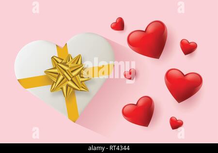 Fond d'écran festif décoré avec des coeurs et des cadeaux. Vector illustration Illustration de Vecteur