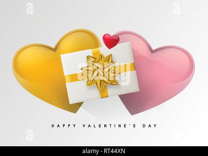 Fond d'écran festif décoré avec des coeurs et des cadeaux. Vector illustration Illustration de Vecteur