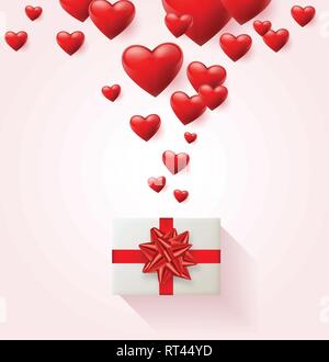 Fond d'écran festif décoré avec des coeurs et des cadeaux. Vector illustration Illustration de Vecteur