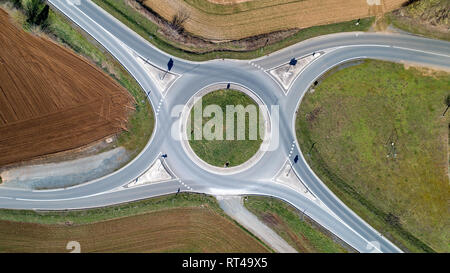 Photo aérienne d'un rond-point à Langon, Vendée Banque D'Images