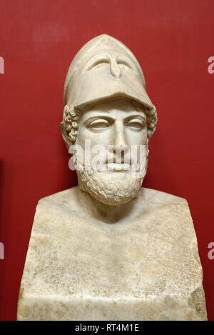 Buste en marbre ou Portrait de Périclès (495-429BC), homme d'État et Général Grec (c 2AD Copie romaine de l'original grec c430BC)) Musée du Vatican Banque D'Images