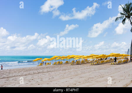 La plage de Recife, une belle plage ville dans le nord du Brésil Banque D'Images