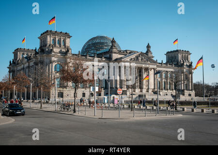 Berlin, Allemagne - février 2019 : Le Reichstag allemand à Berlin, Allemagne Banque D'Images